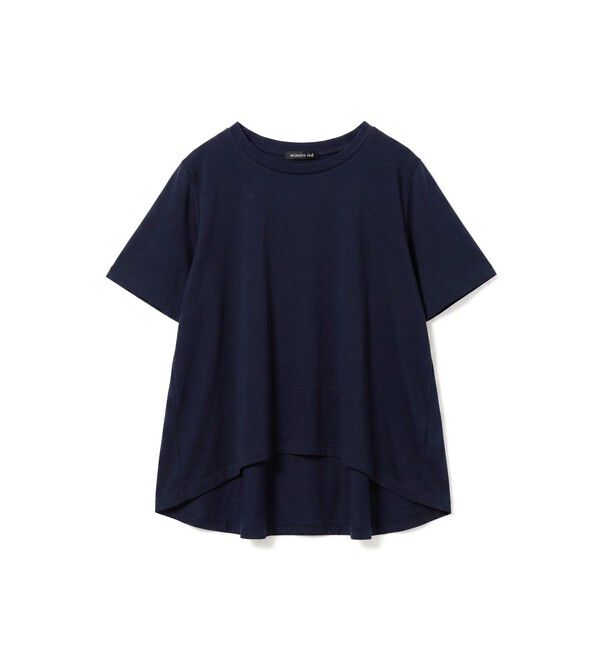 mizuiro ind「mizuiro ind フレアクルーネックTシャツ」|Tシャツ・カットソー|ネイビー