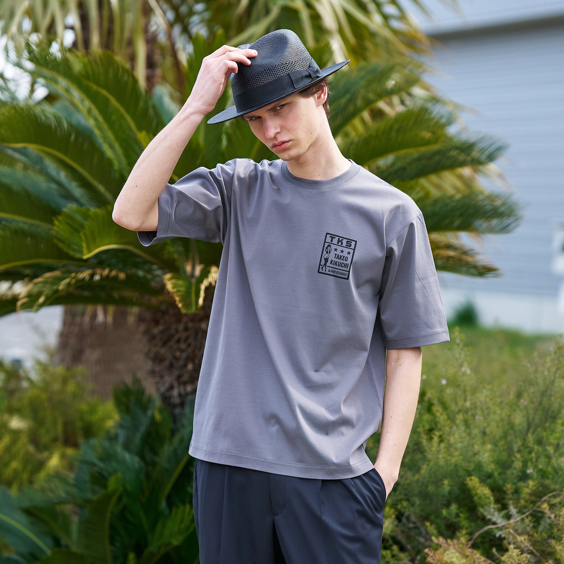TAKEO KIKUCHI「【BOWLER HAT LABEL】アイスクリアコットン ピンナップガール 半袖Tシャツ」|Tシャツ・カットソー|