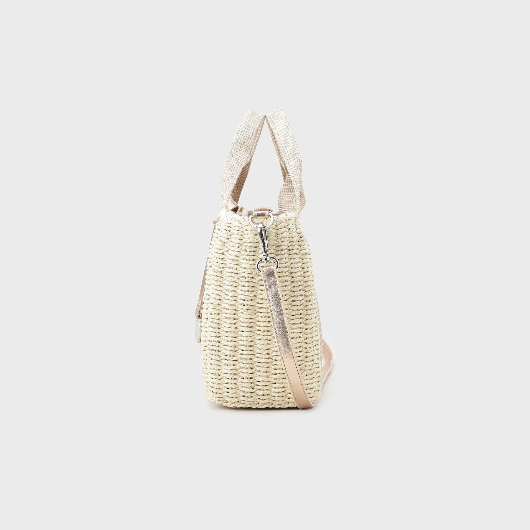 OPAQUE.CLIP「巾着口スクエアミドルかごバッグ【ショルダー長さ調整可】」|トートバッグ|