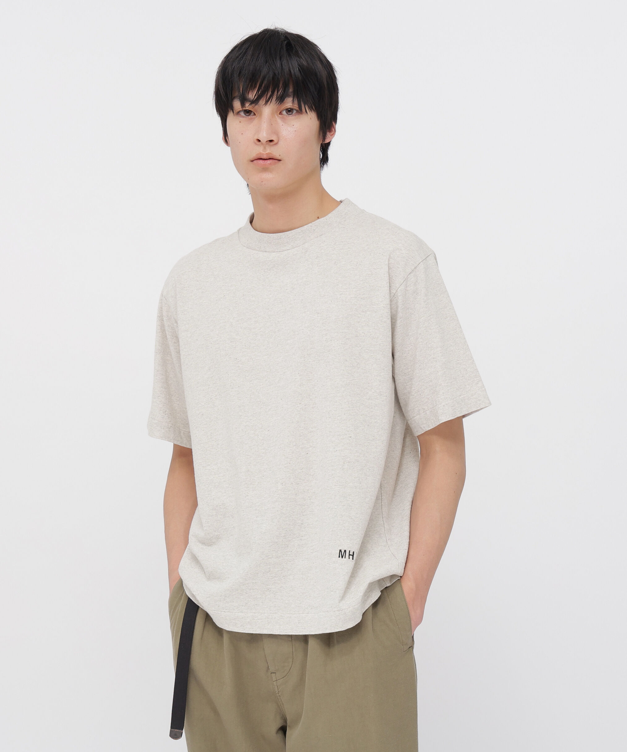 MHL.「UPCYCLED COTTON JERSEY TOP」|Tシャツ・カットソー|GREY