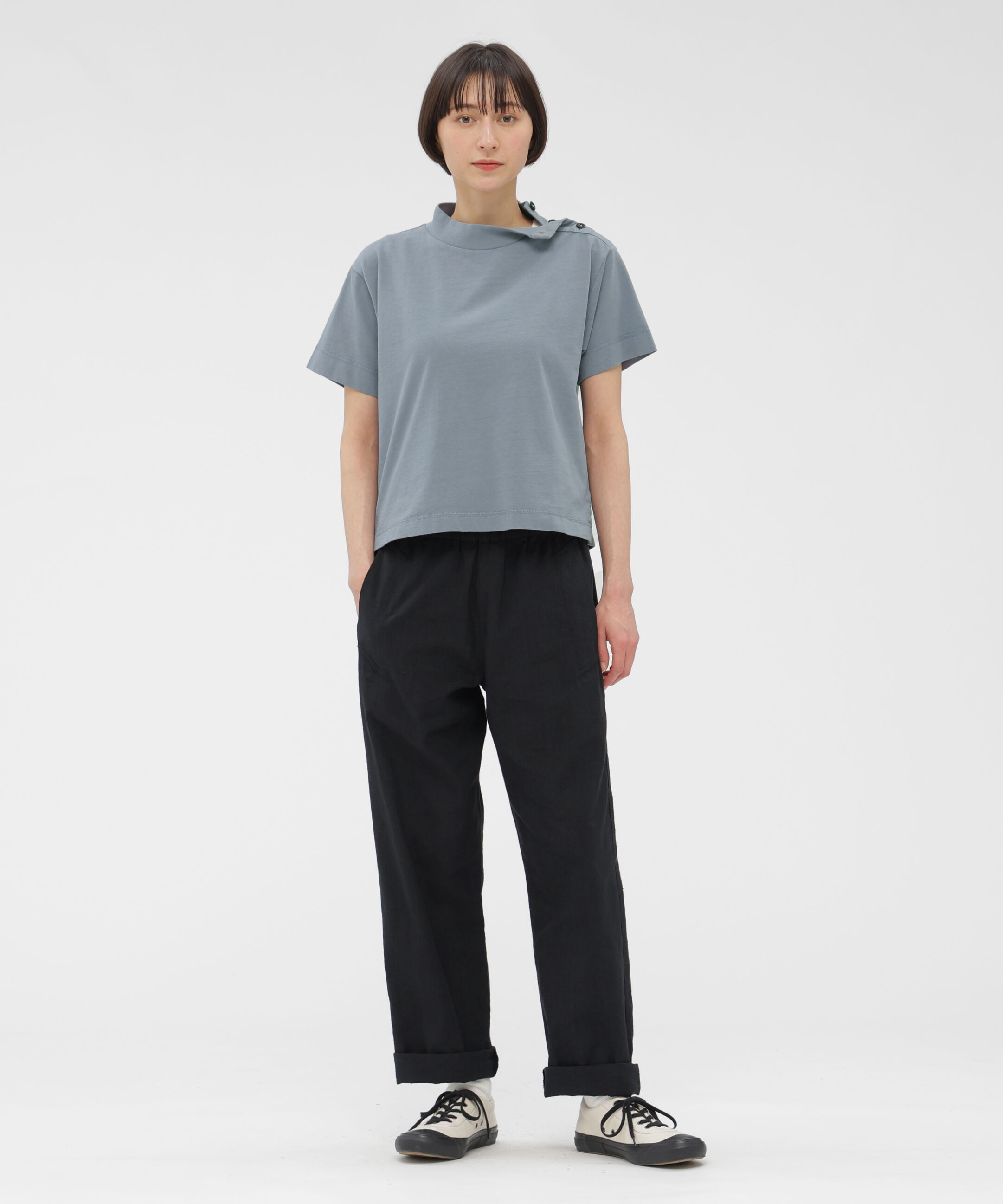 MHL.「GARMENT DYED TOUGH COTTON LINEN JERSEY TOP」|Tシャツ・カットソー|