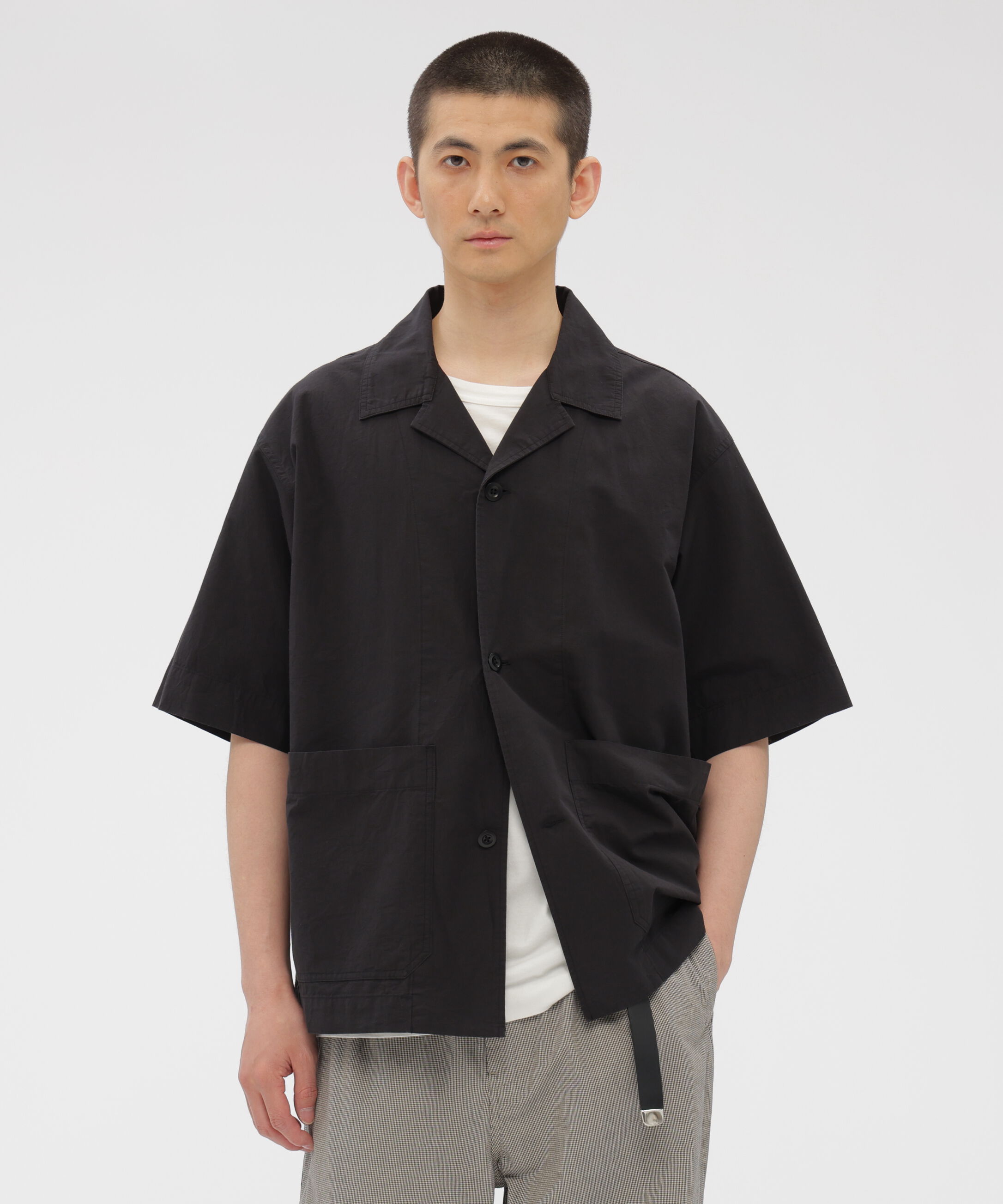 MHL.「SANDED COTTON LINEN SHIRT」|シャツ・ブラウス|BLACK