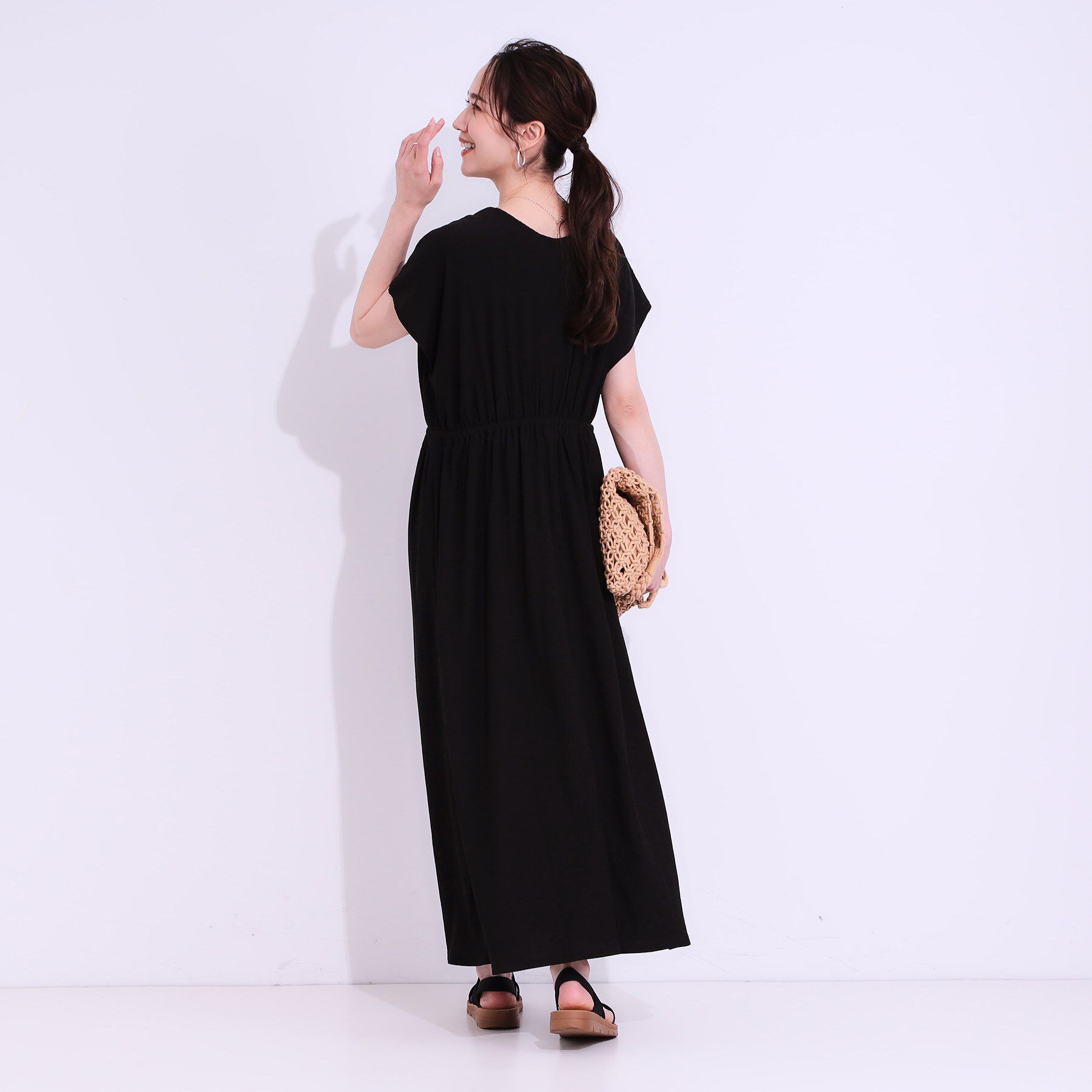 SHOO･LA･RUE「【前後2WAY】さらりと大人上品に 楊柳フレンチワンピース」|ワンピース|