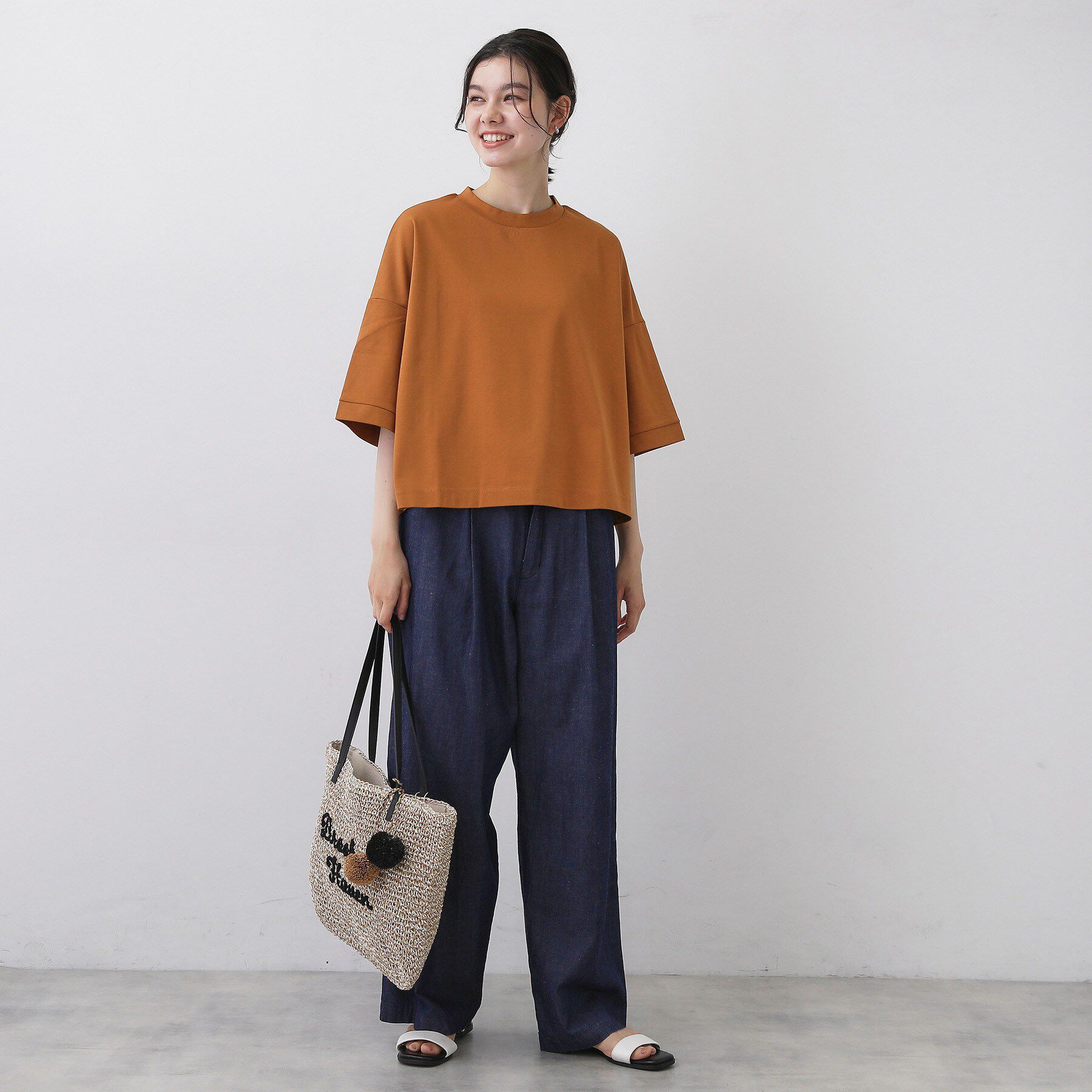 Dessin「【新色追加/体型カバー】美光沢カットソーボクシーシルエット」|Tシャツ・カットソー|