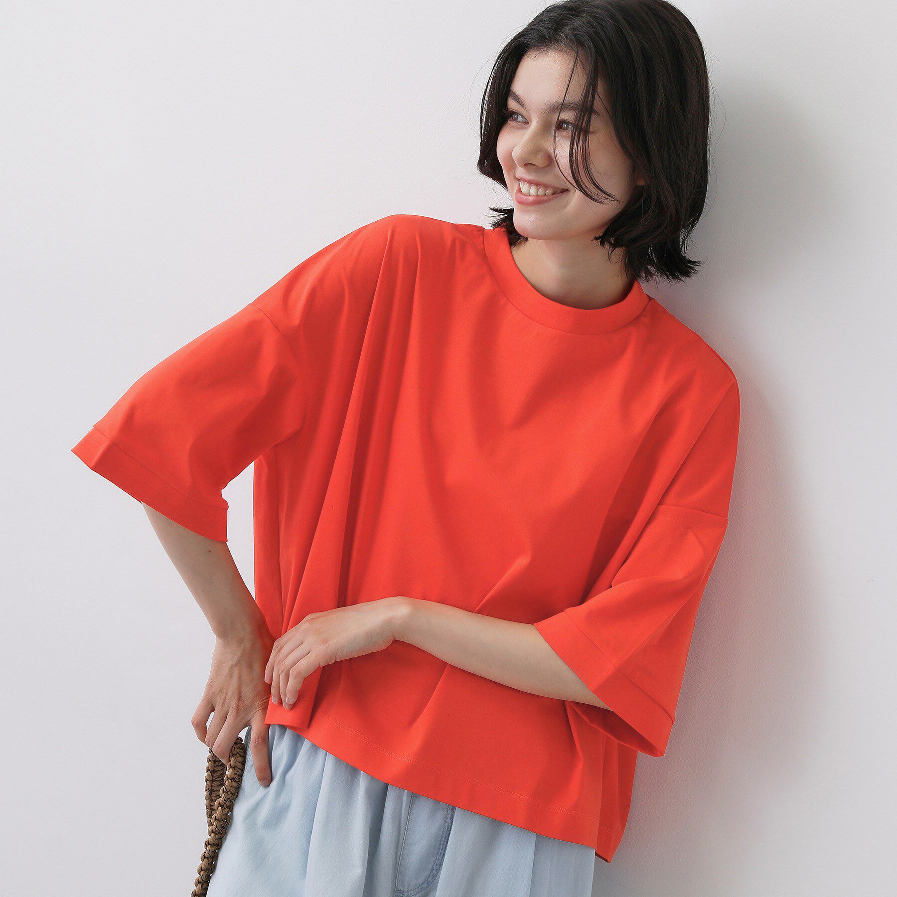 Dessin「【新色追加/体型カバー】美光沢カットソーボクシーシルエット」|Tシャツ・カットソー|