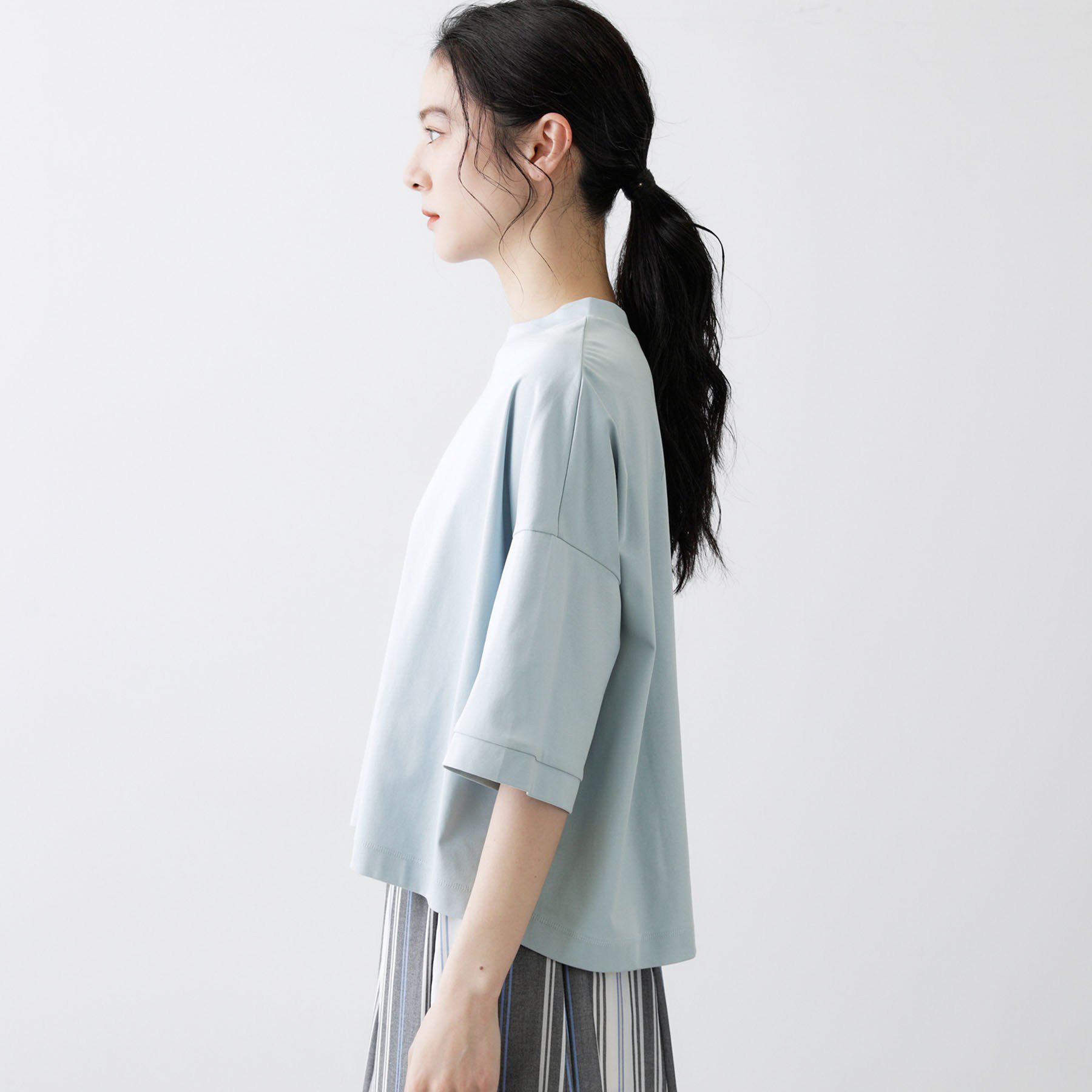 Dessin「【新色追加/体型カバー】美光沢カットソーボクシーシルエット」|Tシャツ・カットソー|