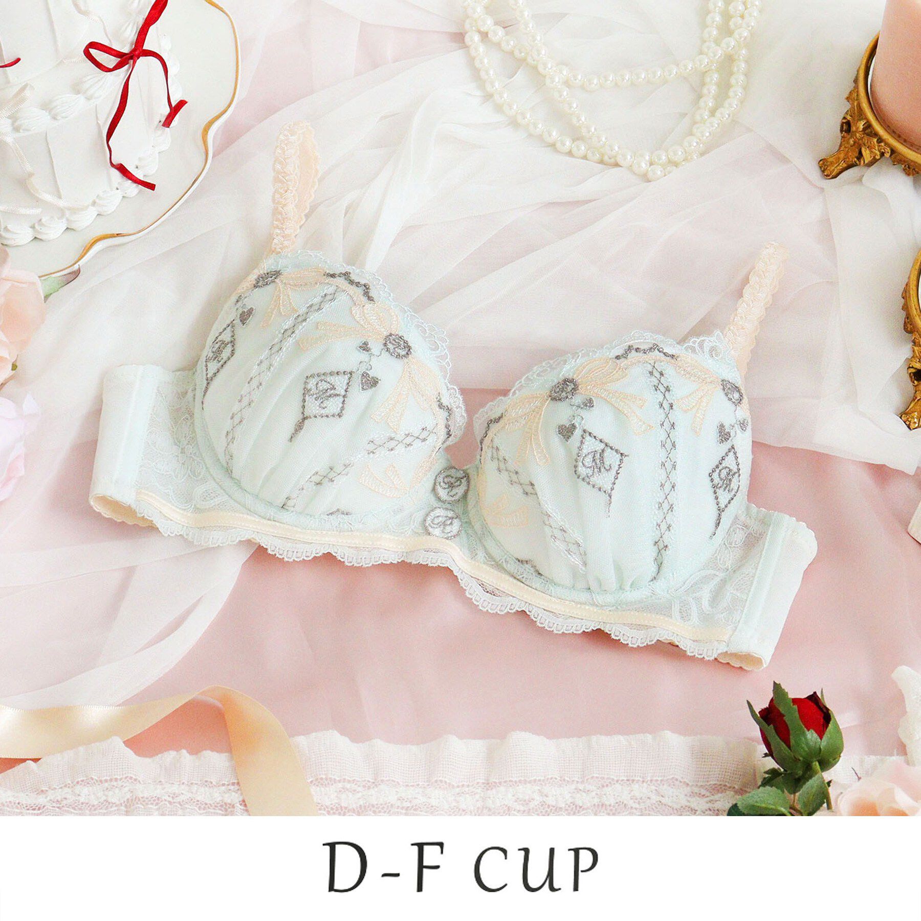 Risa Magli「イルメラ ブラジャー (D-F) ＜Side Shape（サイドシェイプ）＞」|インナー|ミントグリーン(02