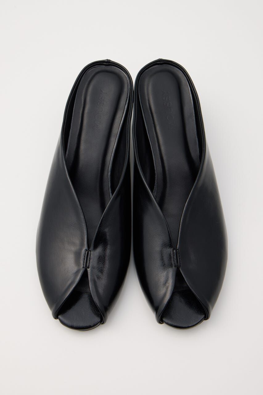 MOUSSY「OPEN TOE SQUARE HEEL ミュール」|サンダル|BLK