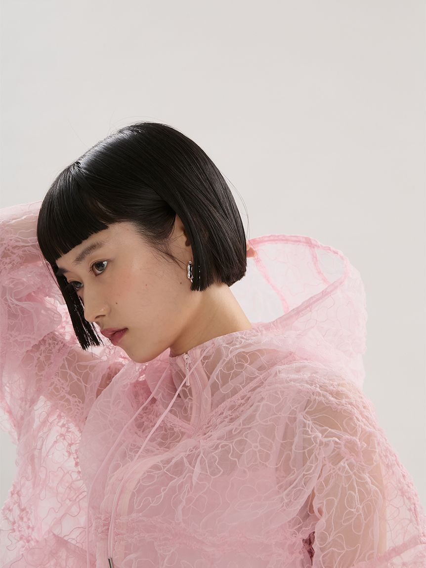 emmi atelier「フラワーエンブロイダリーブルゾン【セットアップ対応】/ハンドウォッシャブル」|ブルゾン・スタジャン|