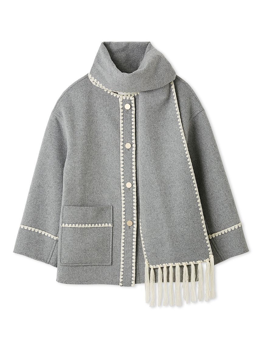 FRAY I.D「ブランケットフリンジコート」|その他|GRY
