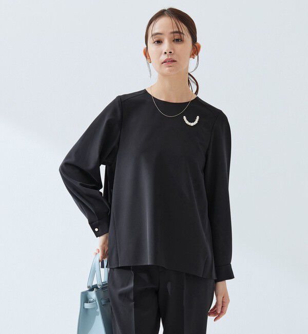 UNITED ARROWS green label relaxing「［size SHORTあり］パウドレ プリーツ ブラウス ウォッシャブル ストレッチ」|シャツ・ブラウス|
