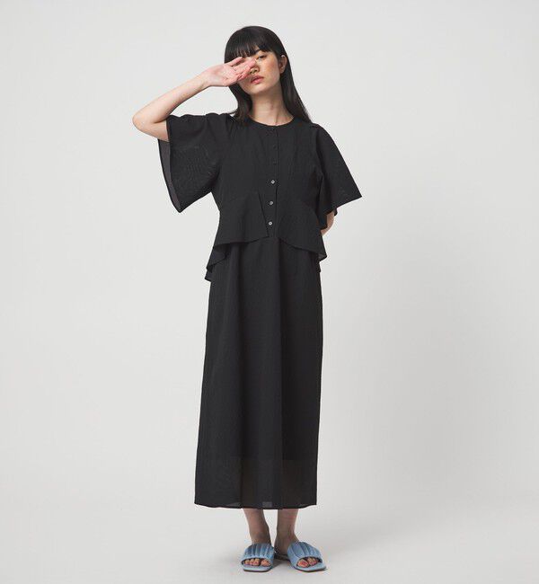 EMMEL REFINES「＜EMMEL REFINES＞EM カラミタンブラー フリル ワンピース」|ワンピース|BLACK