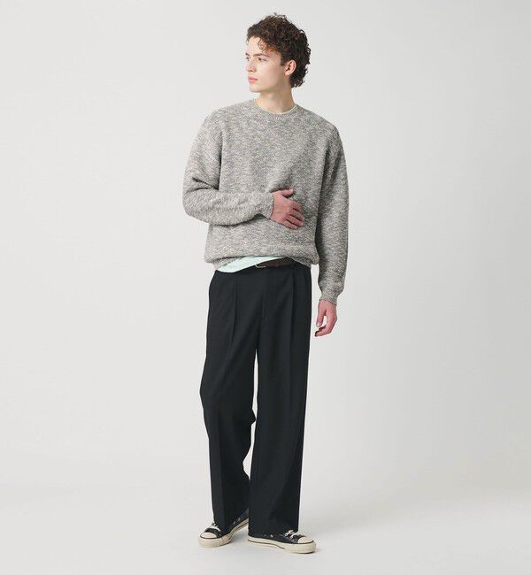 BEAUTY&YOUTH UNITED ARROWS「ガーター ステッチ スラブ クルーネック ニット ウォッシャブル」|ニット・セーター|