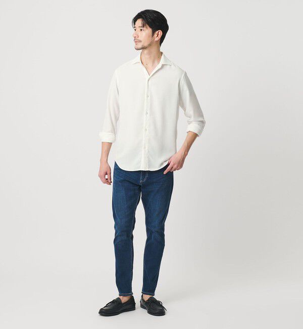 BEAUTY&YOUTH UNITED ARROWS「【WEB限定 WARDROBE SMART】リネンライク ワイドカラー スキッパー シャツ」|シャツ・ブラウス|