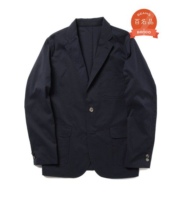 BEAMS PLUS「3B Shirt Jacket COOLMAX (R) Seersucker」|その他|NAVY_SOLID