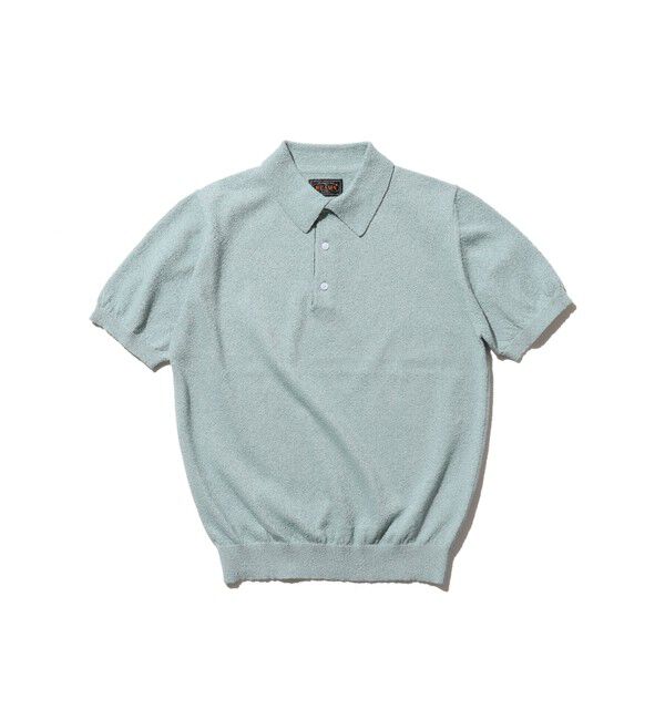 BEAMS PLUS「Knit Polo Boucle」|ポロシャツ|SAX