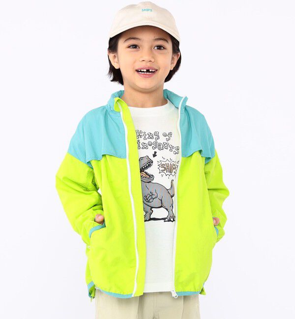 SHIPS KIDS「SHIPS KIDS:100～130cm /〈撥水〉ジップ パーカー」|アウトドア|ライトグリーン