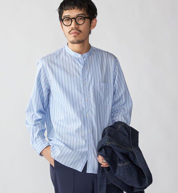 SHIPS「SHIPS: 〈MADE IN JAPAN〉バンドカラー ブロード シャツ ロングスリーブ」|シャツ・ブラウス|