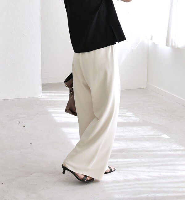quaranciel「quaranciel:〈手洗い可能〉バイアス ストレッチ イージー ワイド パンツ」|その他|