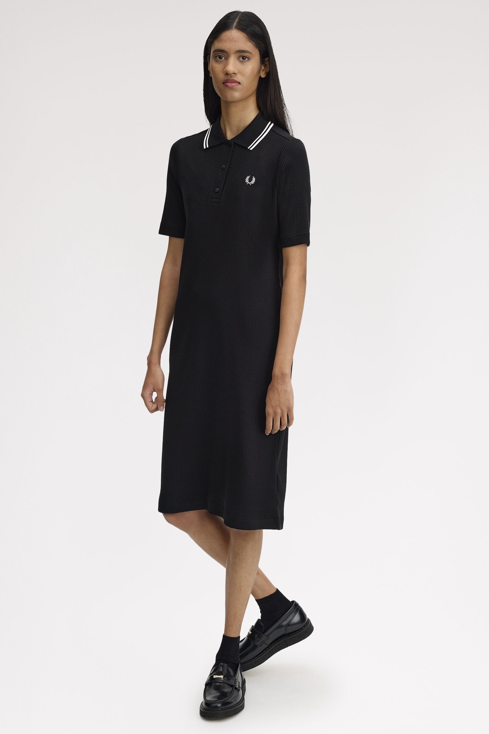 FRED PERRY 「Ribbed Polo Dress／リブポロシャツワンピース」|ワンピース|