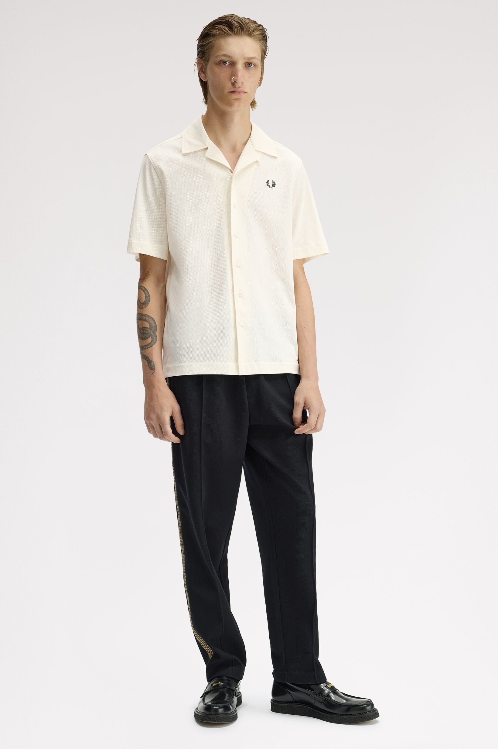 FRED PERRY 「Compress Mesh Revere Collar Shirt／メッシュオープンカラーシャツ」|シャツ・ブラウス|