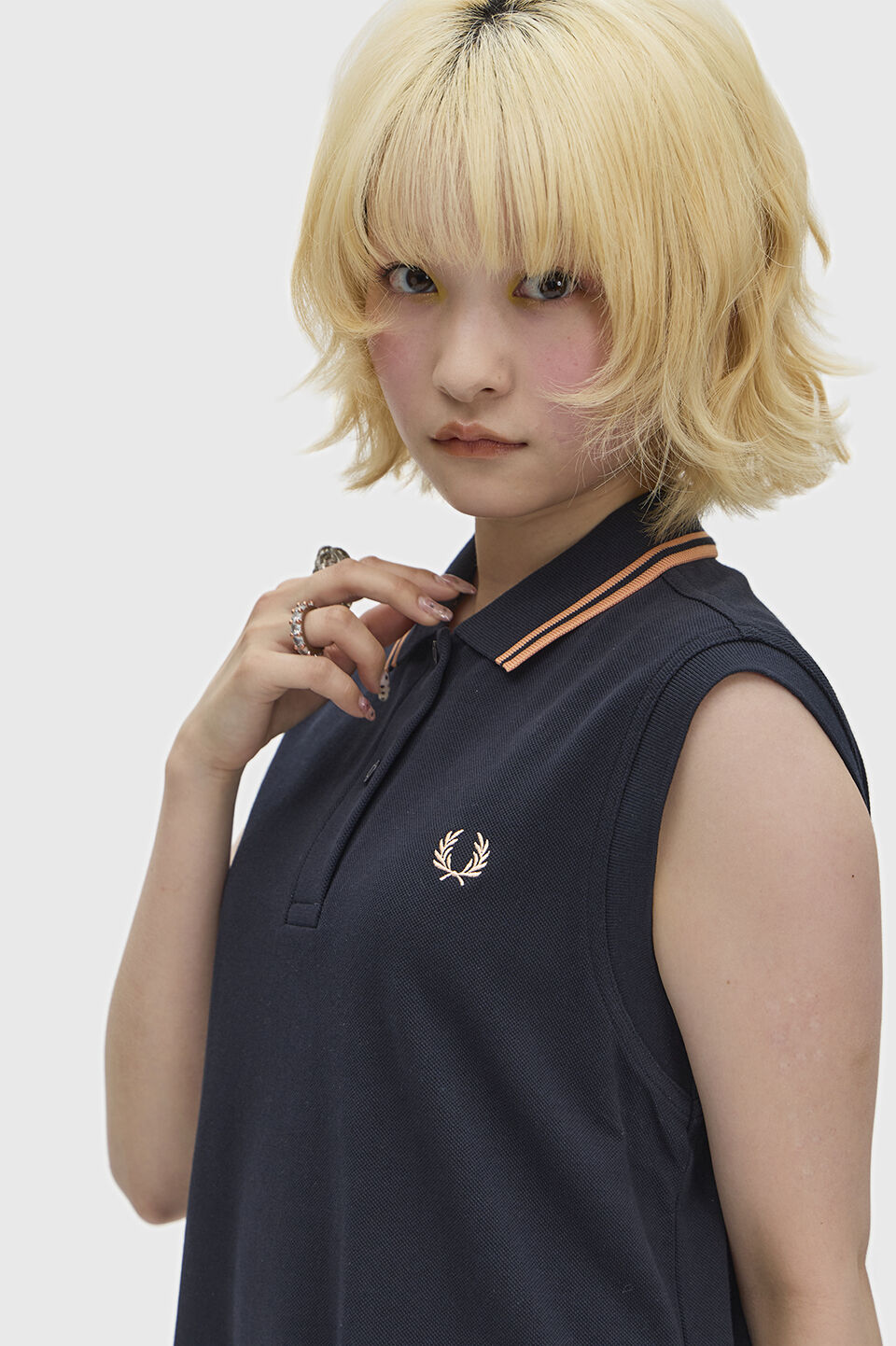 FRED PERRY 「The Sleeveless Fred Perry Shirt Dress／フレッドペリーノースリーブポロシャツワンピース」|ワンピース|