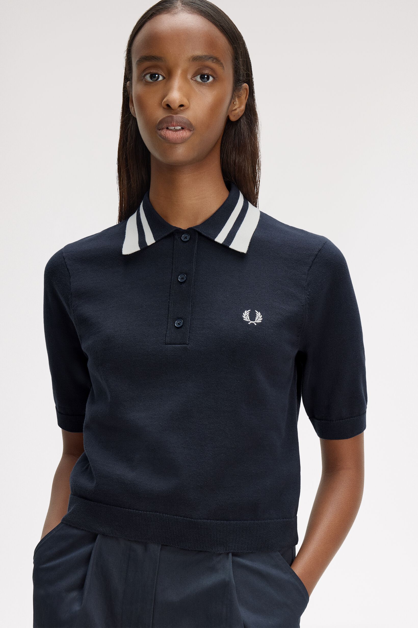 FRED PERRY 「Bold Twin Tipped Knitted Shirt／ボールドツインティップニットポロシャツ」|ポロシャツ|