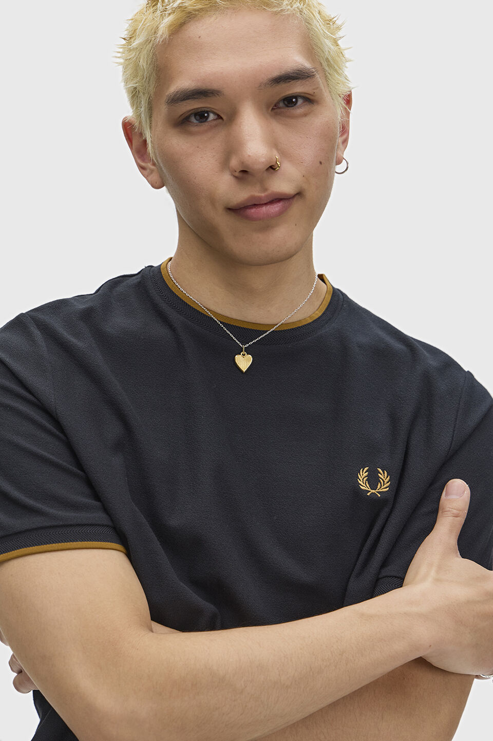 FRED PERRY 「Trim Detail Crepe Pique T-Shirt ／シングルティップTシャツ」|Tシャツ・カットソー|