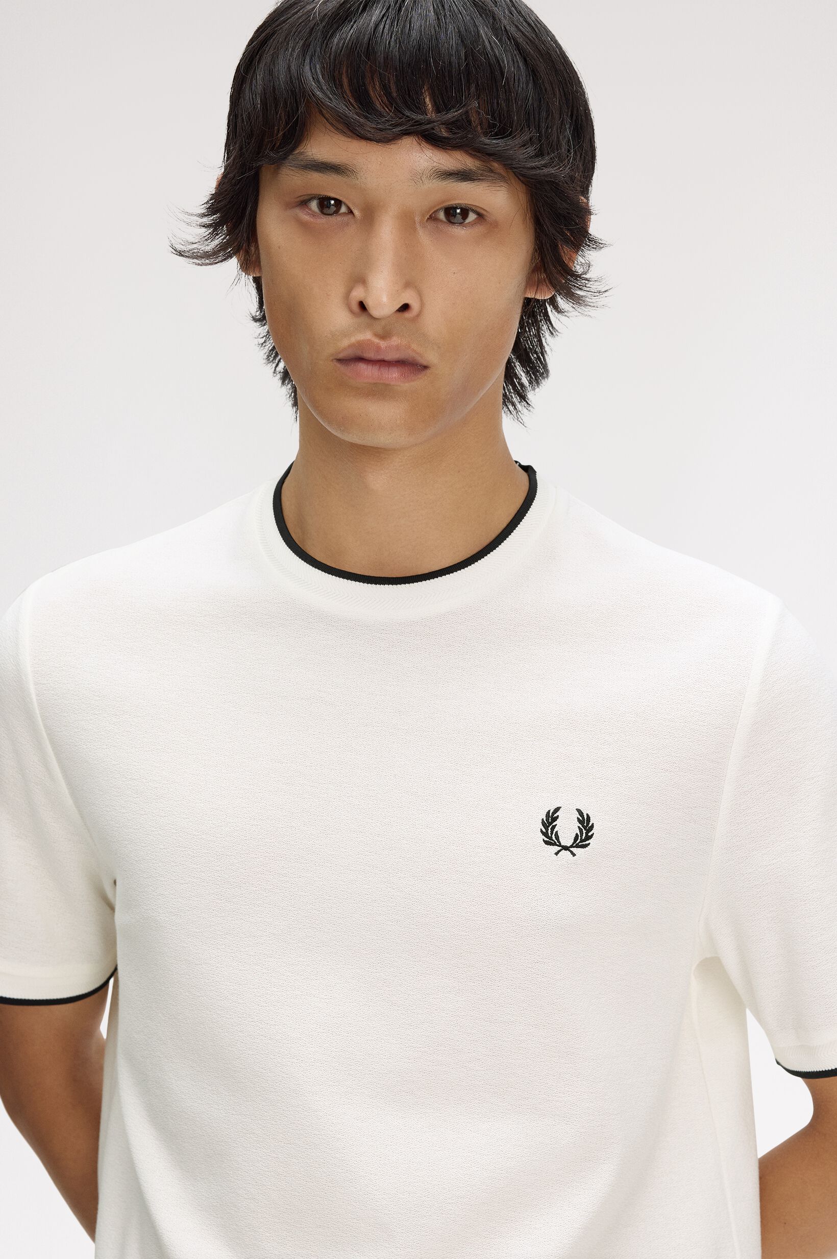 FRED PERRY 「Trim Detail Crepe Pique T-Shirt ／シングルティップTシャツ」|Tシャツ・カットソー|