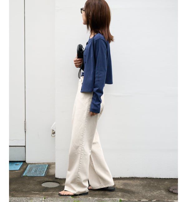 OUTDOOR PRODUCTS Usual Things「フラワーアイレットリブカーディガン」|カーディガン|