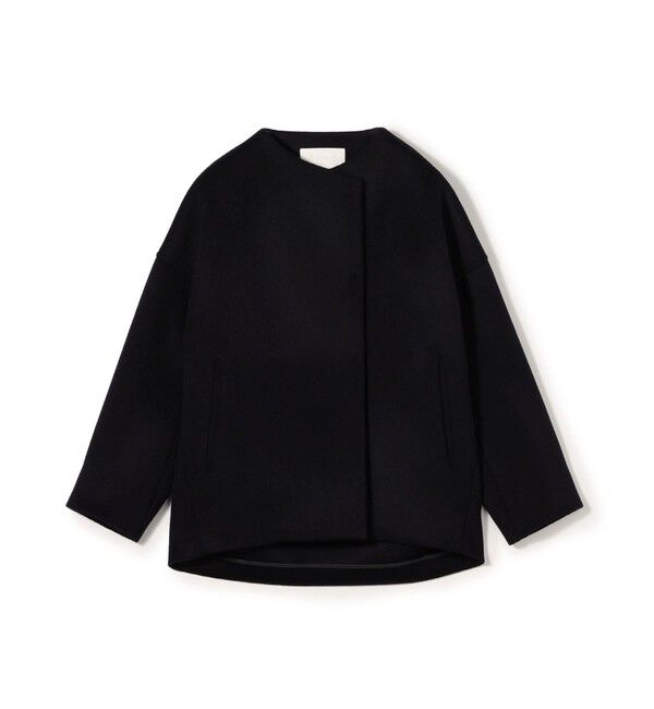 Ballsey「ウールカシミヤビーバー ショートコクーンコート」|ノーカラーコート|69 ネイビー