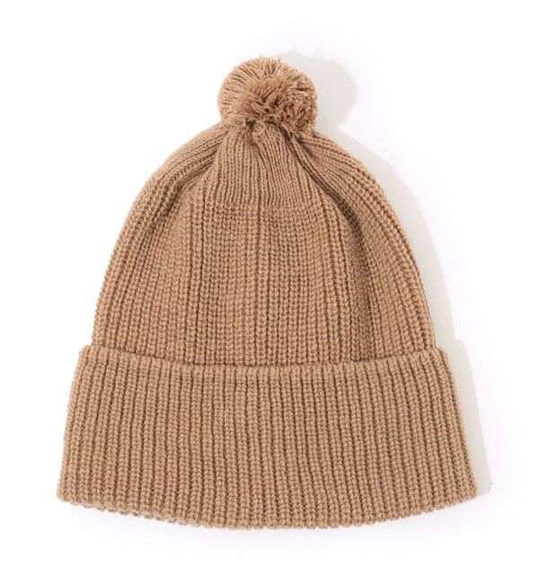 TOMORROWLAND GOODS「HIGHLAND2000 HC BOB CAP WITH POMPOM カシミヤニットキャップ」|ニット帽|45 キャメル
