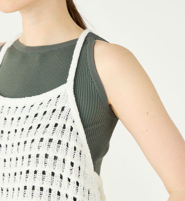 Ballsey「スパンコールビッグメッシュ キャミソールチュニック」|ニット・セーター|