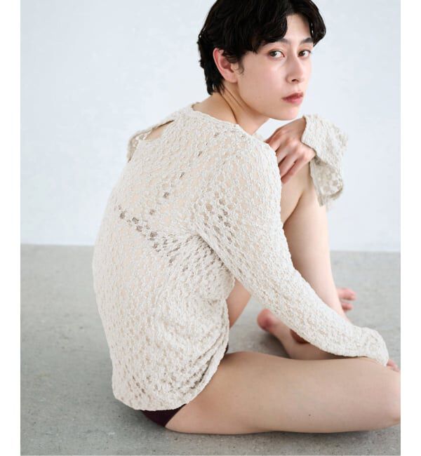 EMILYWEEK「《予約》オーガニックコットン混 シュリンクレースプルオーバー」|Tシャツ・カットソー|ナチュラル