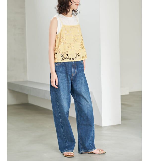 SLOBE IENA「Indiaスクエア刺繍キャミ」|キャミソール|