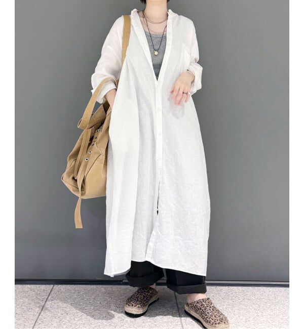 journal standard luxe「ソフトリネン シャツワンピース」|ワンピース|ホワイト