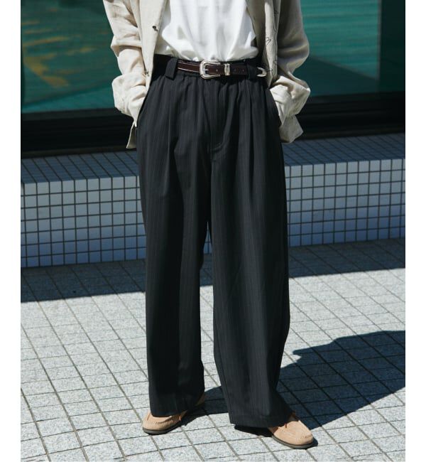 JOURNAL STANDARD「TRモダン ワイド スラックス」|スラックス|ブラック A