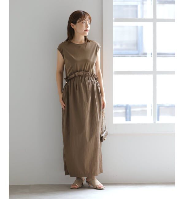  「【洗える】タフタドッキングワンピース」|ワンピース|