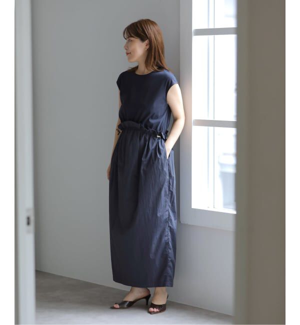  「【洗える】タフタドッキングワンピース」|ワンピース|