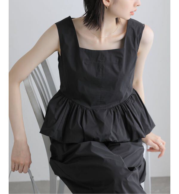  「《予約》【洗える】コットンミックス ペプラムブラウス」|シャツ・ブラウス|