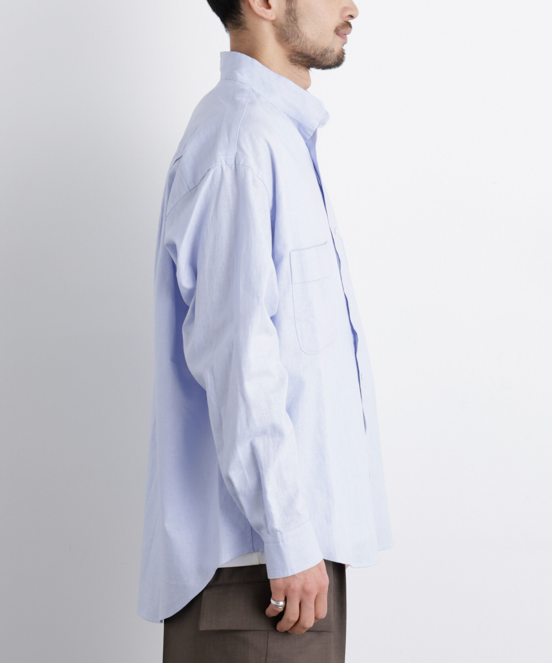 nano･universe「「FRENCH LINEN」リネンコットンスタンドシャツ」|シャツ・ブラウス|