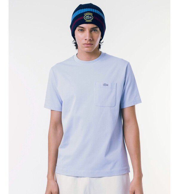 LACOSTE「アウトラインクロックポケット半袖Tシャツ」|Tシャツ・カットソー|ライトブルー