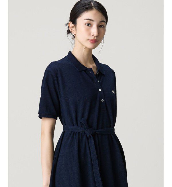 LACOSTE「インディゴ鹿の子ポロドレス / フレアワンピース」|ワンピース|