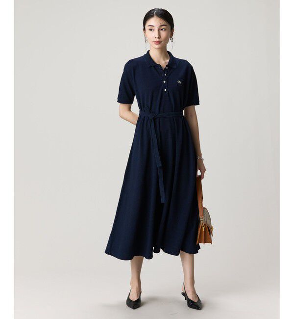 LACOSTE「インディゴ鹿の子ポロドレス / フレアワンピース」|ワンピース|