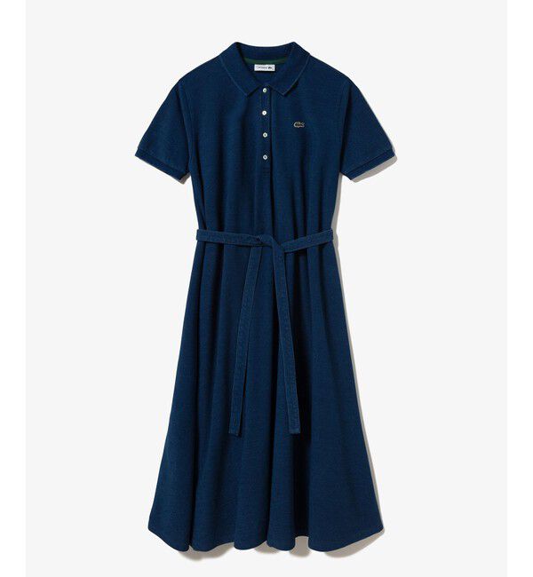 LACOSTE「インディゴ鹿の子ポロドレス / フレアワンピース」|ワンピース|