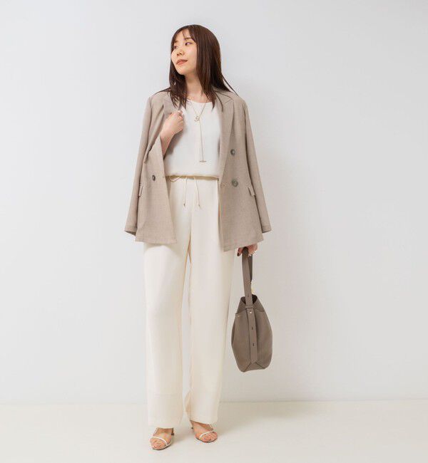 NOLLEY'S sophi「《セットアップ対応》ウォッシャブルダブルクロスサテンイージーワイドパンツ」|その他|