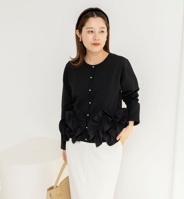 NOLLEY'S「【WEB限定】ウォッシャブルフラワーモチーフカーディガン」|カーディガン|