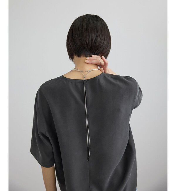 SALON adam et rope'「[26SS]GENTLE SILK ハーフスリーブプルオーバー」|Tシャツ・カットソー|ブラック(01)