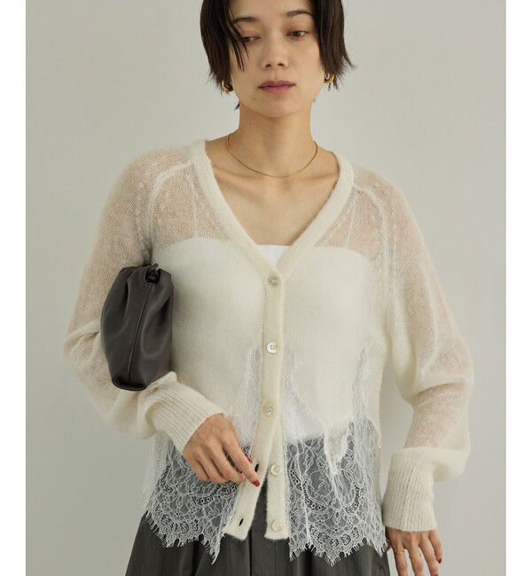 SALON adam et rope'「シアーアルパカヘムスカラップカーディガン」|カーディガン|