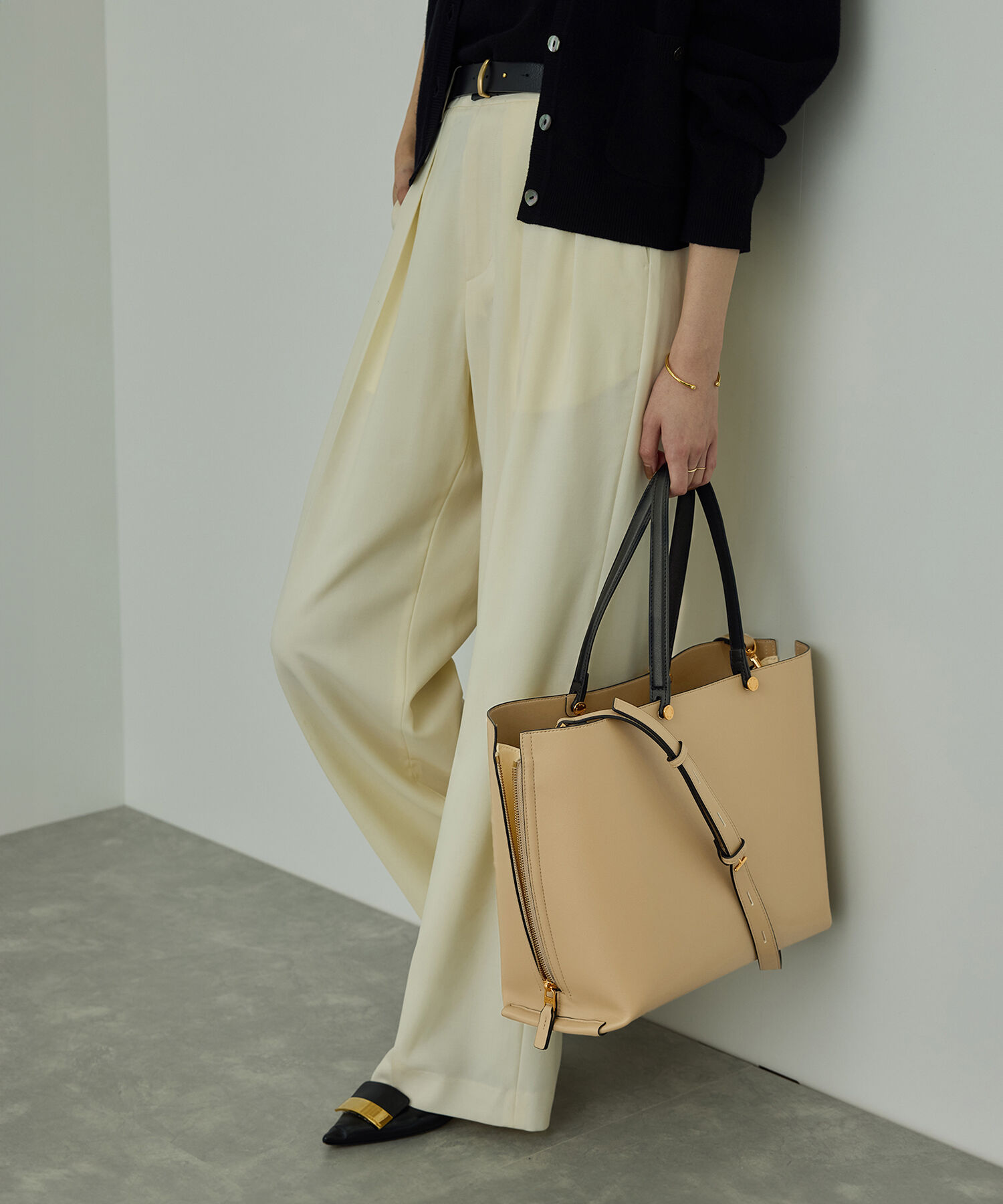 ROPE「【E'POR】Y BAG Wide【通勤】【A4対応】【25SS】」|トートバッグ|ベージュ